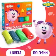 Тесто для лепки Смешарики, 4 цвета по 25г