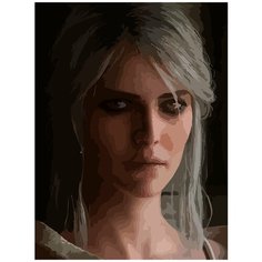 Картина по номерам на холсте Игра Witcher Ведьмак Цири - 6013 В 30x40