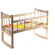 Элис. Кроватка-качалка из бука/дуба с матрасом арт.7887 (длина 55см) Нескучные игры