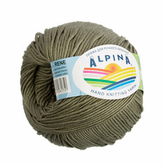 Пряжа ALPINA "RENE" 100% мерсеризованный хлопок 10 шт.х50г 105м №150 светло-хаки
