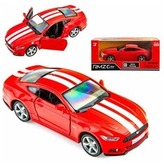 Машинка металлическая Uni-Fortune RMZ City 1:32 Ford 2015 Mustang with Strip инерционная, цвет красный, 12,7х5,08х3,75 см