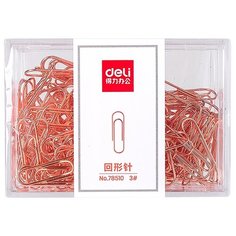 Скрепки Deli 78510 металл 29мм золотистый (упак160шт) пластиковая коробка
