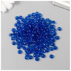 Бусины для творчества пластик "Кристалл с гранями синий" набор 20 гр 0,4х0,6х0,6 см Арт Узор