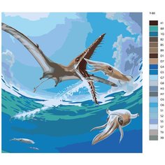 Картина по номерам Y-80 "Птеродактель - Динозавр" 40x40 Brushes Paints
