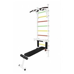 Шведская стенка Враспор с турником, брусьями, упорами и скамьей Аризона-59 Белая Arizona Sport