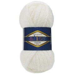 Пряжа Alize Country (Кантри) 01 кремовый 20% шерсть 55% акрил 25% полиамид 100 г 34м 5шт