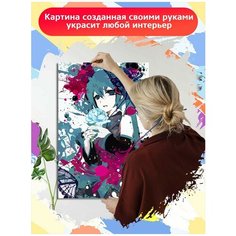Картина по номерам красочная аниме девушка - 8838 В 60x40