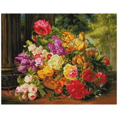 Алмазная мозаика "В дар флоре", 40x50, Белоснежка