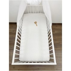 Простыня на резинке Звездочки 75х125 см,100% хлопок, BabyGood