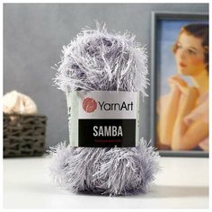 Пряжа "Samba" 100% полиэстер 150м/100гр (10 св. серый)/в упаковке: 1 Yarn Art