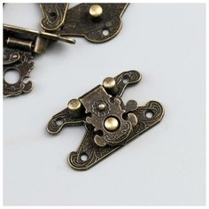 Замок металл для шкатулки "Старинный" набор 4 шт 3,8х2,8х0,5 см Арт Узор