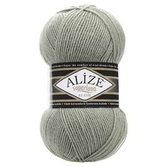 Пряжа Alize Superlana klasik (Суперлана Классик) - 3 мотка 138 зеленый миндаль 25% шерсть, 75% акрил 280м/100г
