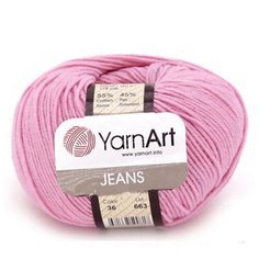 Пряжа YarnArt Jeans (Джинс) - 2 мотка Цвет: 36 розовый 55% хлопок, 45% полиакрил 50г 160м