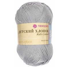 Пряжа Пехорка Детский Хлопок - 2 мотка 08 светло-серый100% мерсеризованный хлопок 330м/100г