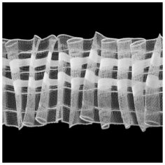 Шторная лента фиксированная сборка, органза, 6 см, 50 1 м, цвет белый./В упаковке шт: 1 Noname