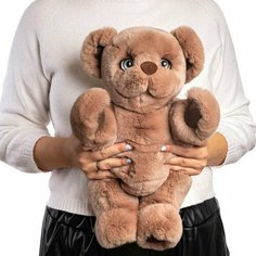 Мягкая игрушка мишка тедди из натурального меха Умка коричневый Holich Toys