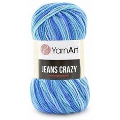 Пряжа YarnArt Jeans CRAZY синий-голубой-бирюза (8212), 55%хлопок/45%акрил, 160м, 50г, 2шт