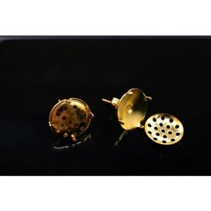 Гвоздики основы для серег с сеточкой 12х15х0,8мм, цвет золото, латунь, 21-006, 1 пара Мелодия бисера