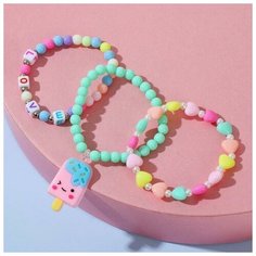 Набор детских браслетов эскимо, цветные Made in China