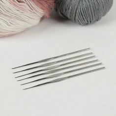 Набор крючков для вязания, d 0,5-1 мм, 12 см, 6 шт Made in China