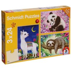 Schmidt Пазл «Лама, панда, ленивец», 3 × 24 элемента