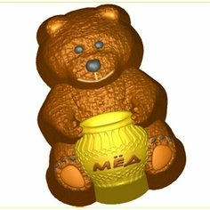 Мишка с медом - форма для мыла пластиковая MY Formula
