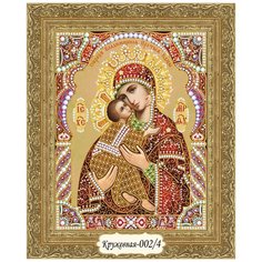 Набор для вышивания бисером в кружевной технике, Владимирская икона Божией Матери Художественные Мастерские