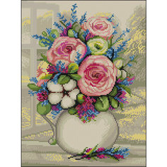 Алмазная мозаика Ah5548 Хлопок в вазе 30х40 Алмазное хобби
