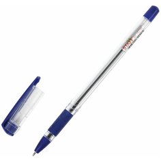Ручка шариковая масляная с грипом STAFF "Basic OBP - 11", синяя, узел 1 мм, линия письма 0,5 мм, 12 шт.