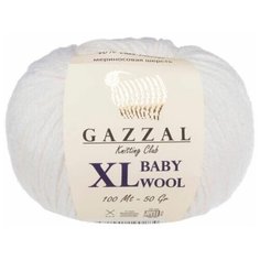 Пряжа Gazzal Baby Wool XL (Беби Вул) - 10 мотков Цвет: Белый (801), 40% мериносовая шерсть, 20% кашемир, 40% акрил, 100м/50г