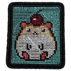 Нашивка, шеврон, патч (patch) Хомяк с вишенкой, размер 5,5*6,5 см Нет бренда