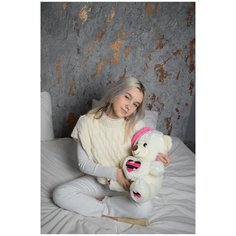 Мягкая Игрушка Медведь с Шапкой 70 см Розовый, Плюшевый Медведь Yuma Toys