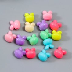 Набор бусин для творчества пластик "Зайка. Пастельные тона" 15 гр 1,5 см Арт Узор