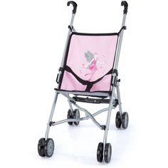 Детская Коляска для кукол серо-розовая Bayer Dolls Buggy (с принтом фея) 30108AA