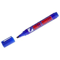 Маркер перманент. Crown "Multi Marker Chisel", 5 мм, синий, скошенный