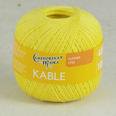 Пряжа Семеновская МШФ Kable (Кабле) 100% хлопок 5 шт.х100г 430м №30090 лимонный