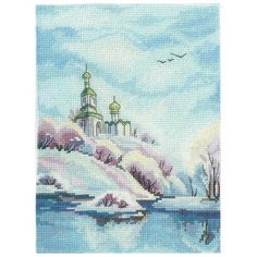 Набор для вышивания Сделай своими руками "Весна, Оттепель" 15x20 см, Храмы Зима Религия