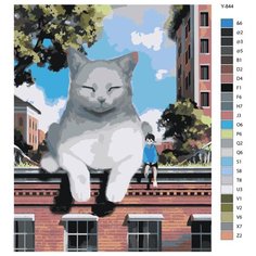 Картина по номерам Y-844 "Белый кот и мальчик" 60x80 Brushes Paints