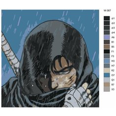 Картина по номерам W-367 "Аниме - берсерк. Гатс" 70х70 Brushes Paints