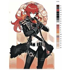 Картина по номерам S176 "Компьютерная игра - Genshin Impact (Геншин Импакт). Дилюк" 60x90 Brushes Paints