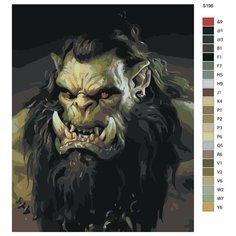 Картина по номерам S196 "Игра World of Warcraft (Ворд оф Варкрафт). Орк" 40x50 Brushes Paints