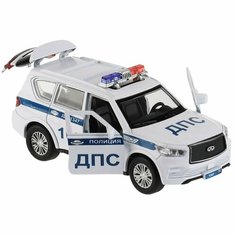 Модель Infiniti QX80 Полиция ДПС белый 12,5см Технопарк металл. инерц. откр. двери и багажник