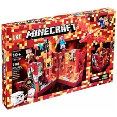 Конструктор Майнкрафт, LKT Minecraft 123-221 "Лавовая пещера" с LED подсветкой 798 деталей