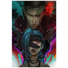Картина по номерам на холсте мульфильм Arcane (Вай, Паудэр, Джинкс, LOL, Лига Легенд) - 8090 В 60x40