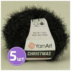 Пряжа YarnArt Christmas (01), черный, 5 шт. по 50 г