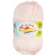 Пряжа Alpina Альпина ANABEL классическая средняя, мерсеризованный хлопок 100%, цвет №059 Бледно-розовый, 120 м, 10 шт по 50 г