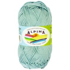 Пряжа Alpina Альпина SATI классическая тонкая, мерсеризованный хлопок 100%, цвет №063 Светло-бирюзовый, 170 м, 10 шт по 50 г