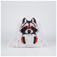 Сима-ленд Мешок для обуви Енот 7041996, белый