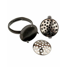 Основа для кольца 14 мм, размер регулируется, цвет: черный никель, 1шт. Нет бренда