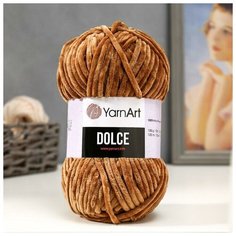 Пряжа "Dolce" 100% микрополиэстер 120м/100гр (765 бежевый) микс, 1шт Yarn Art